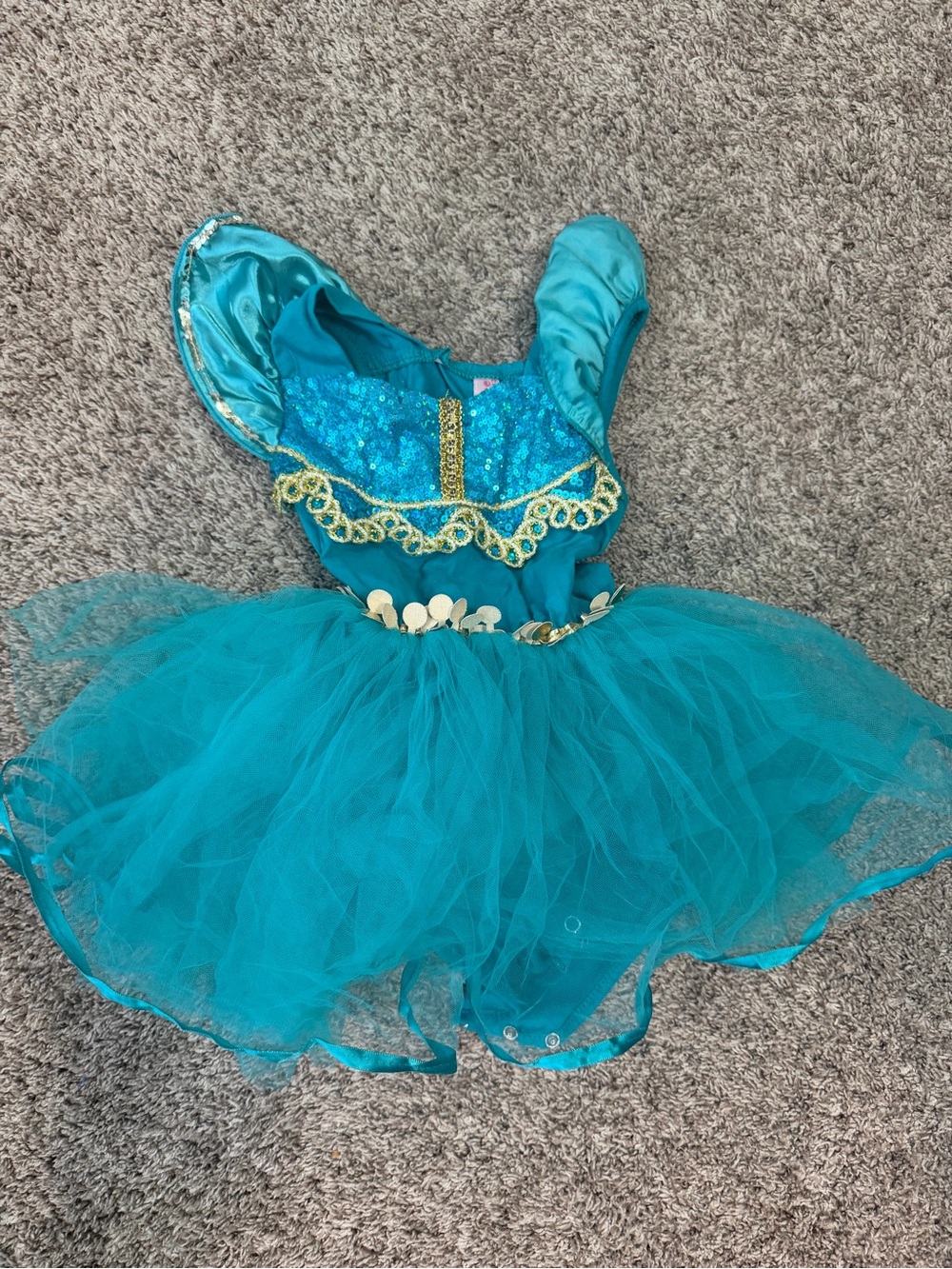 Princess Jasmine Tutu Costume Dress with Gold Accents